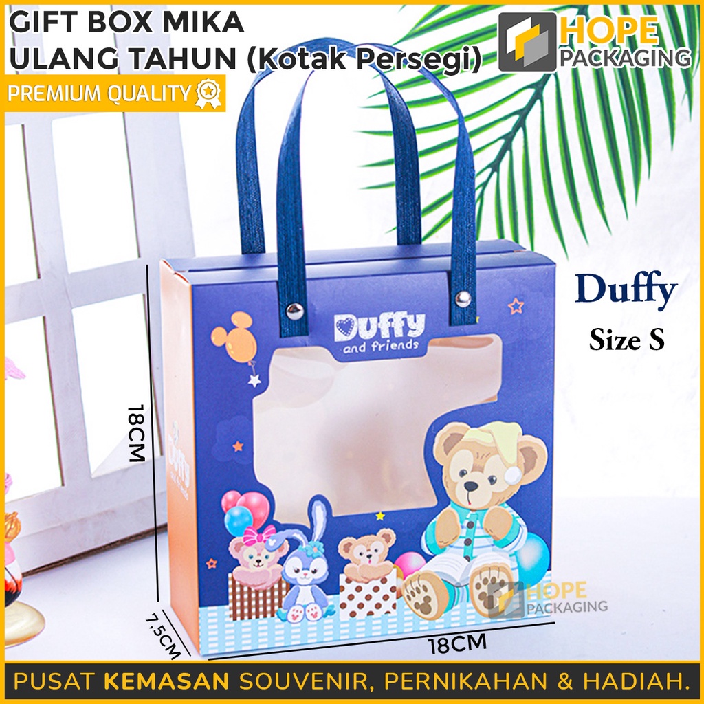 Gift Box Ulang Tahun Kotak persegi / kotak Tali Hampers / Box Mika Transparant Hampers Goodie bag Birthday stellu duffy