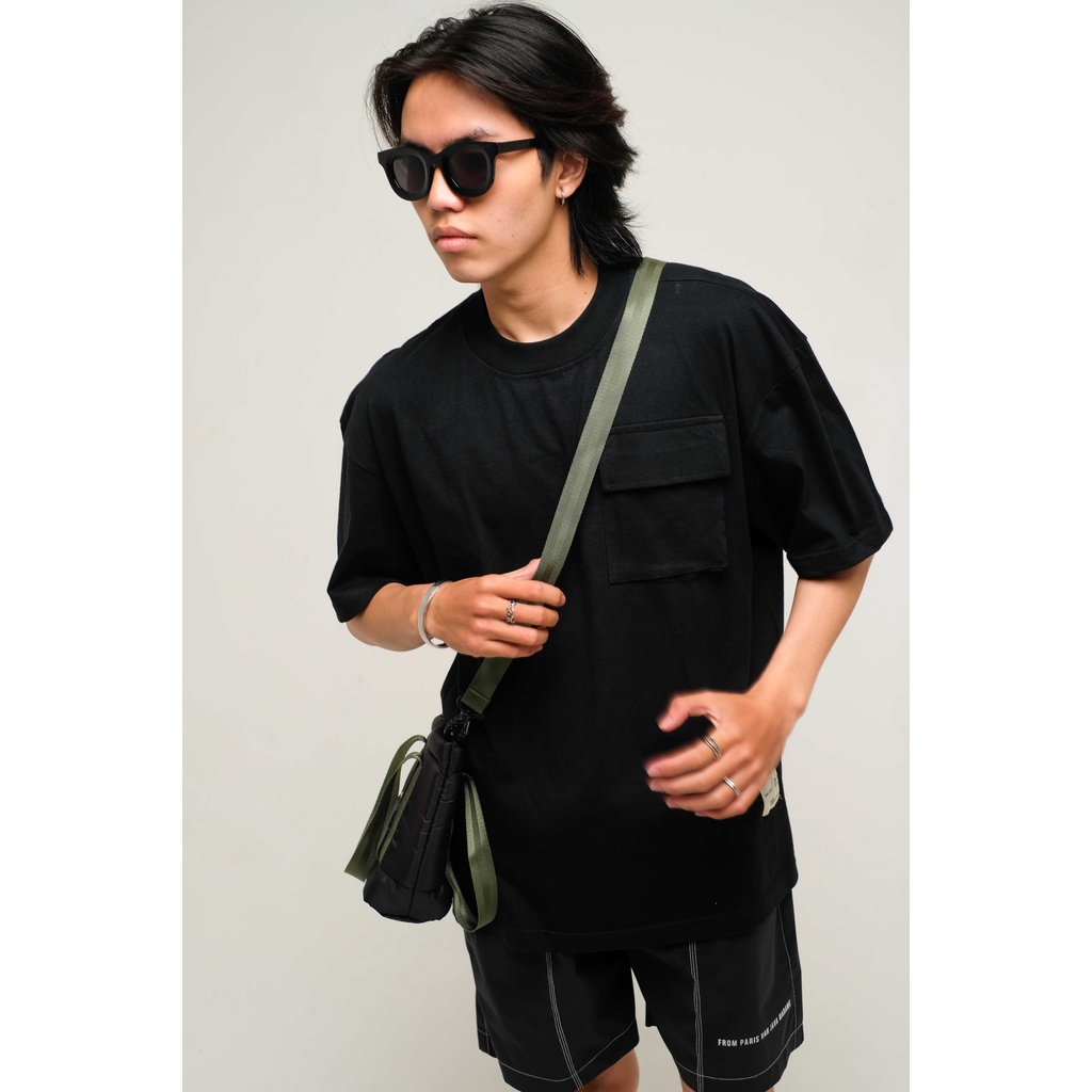 JAVAJONES Oversized Tee Pocket Black | Lionel | Kaos Pria Wanita