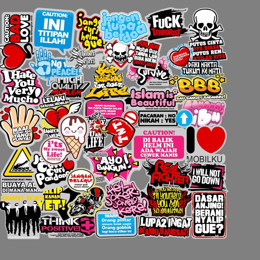 

㊌ [ MAC ] 40 PCS STICKER AESTHETIC KATA KATA LUCU UNTUK LAPTOP CASE TUMBLER ANTI AIR - F5 ミ