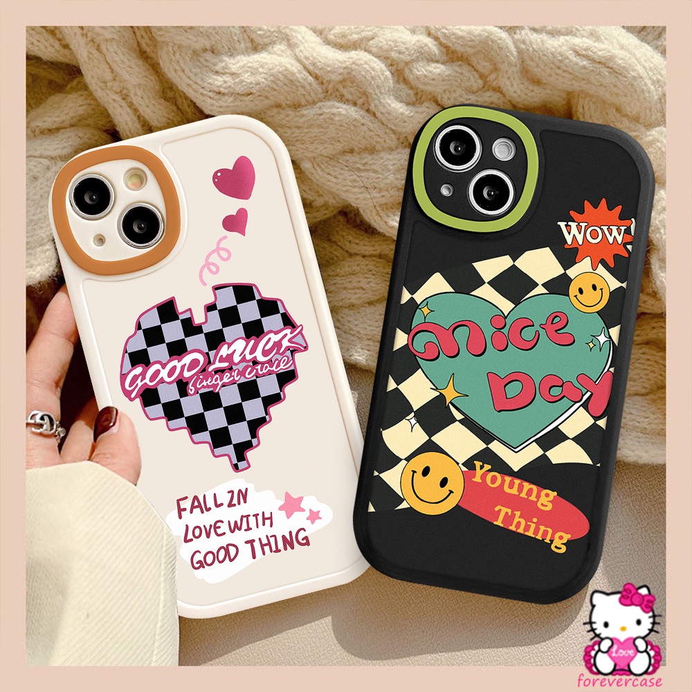 Ins Case Samsung A04 A22 A03s A04s A52S A52 A12 A71 Lucu A23 A13 A32 A03s A72 M23 A20 Smile Kartun A51 A71 Cinta Hati A20S A10S A30S A50 A11 A31 A21S Papan Catur Tpu Soft Cover