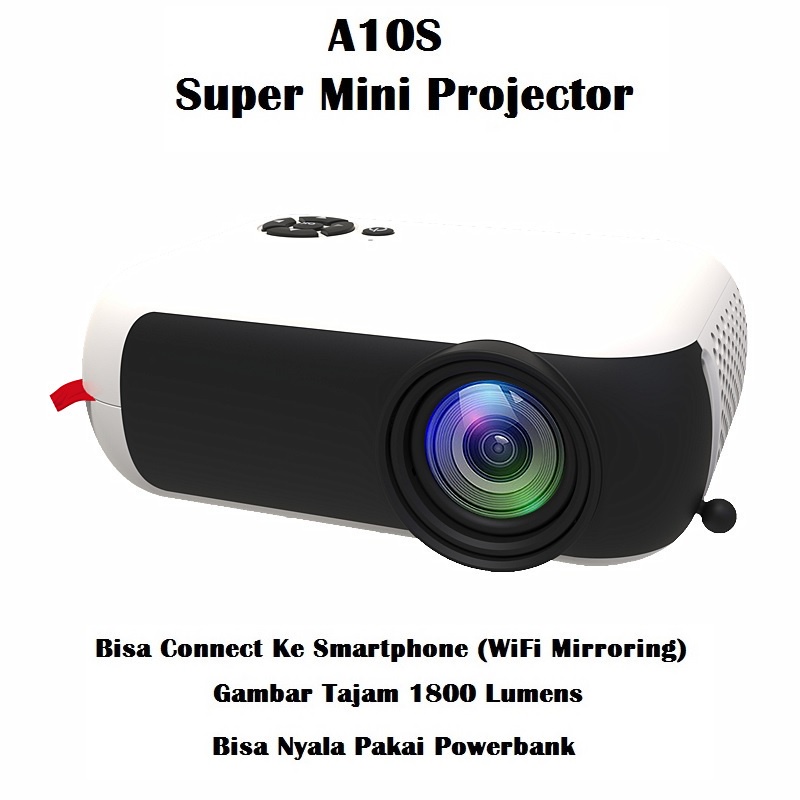 AKN88 - TRANSJEE A10S A10 WIFI Version - Super Mini Projector 1800 Lumens