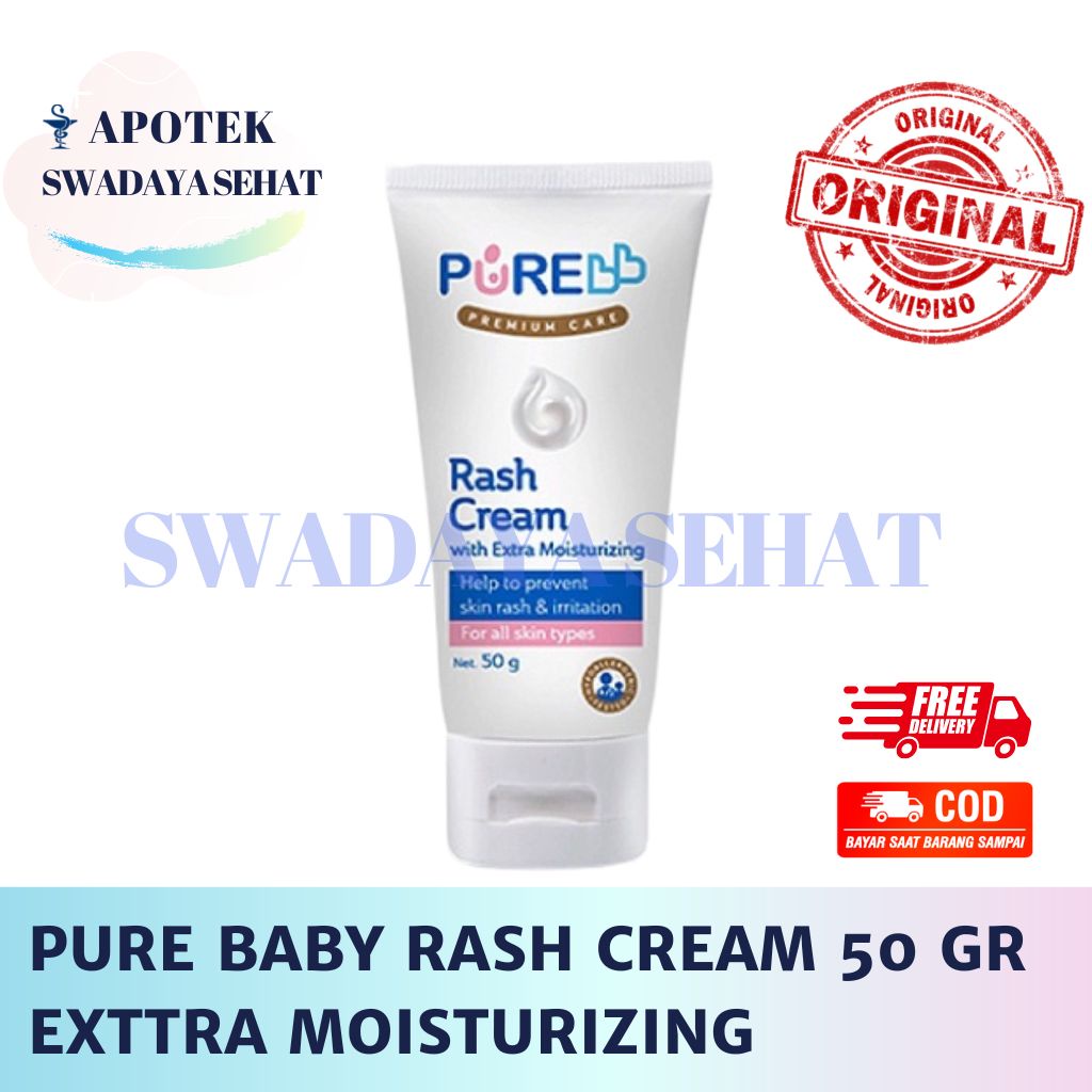 PURE BABY Rash Cream Premium Care Itchy Cream Soothing Moisturizer Nipple Cream Mom With Extra Moisturizing - Krim Ruam Bayi Anak Varian
