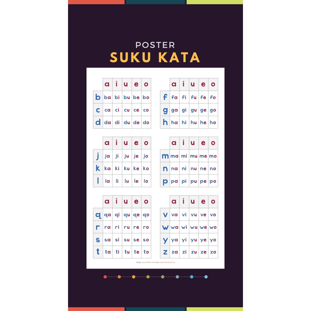 Poster Belajar – Suku Kata