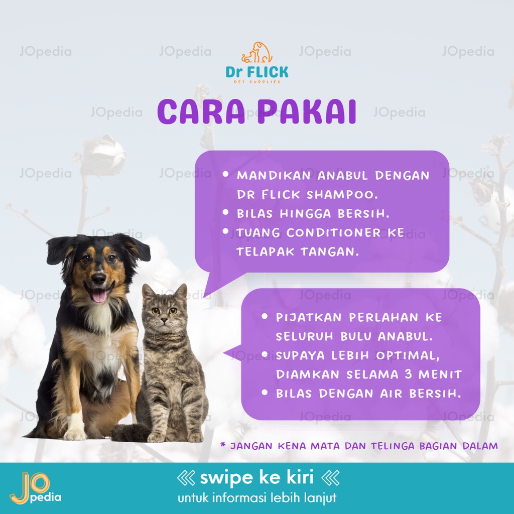 DR FLICK Conditioner Kucing Anjing Grooming Bulu Lembut Berkilau