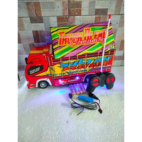 miniatur truk oleng remot control free terpal