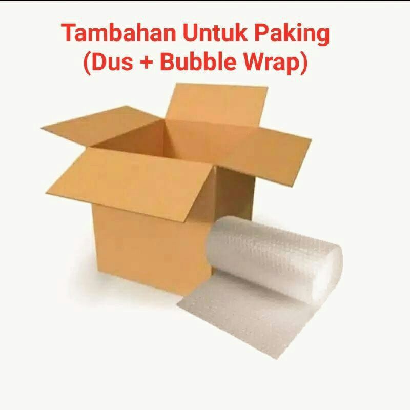 

Packing kardus+buble untuk tambahan packingan paket