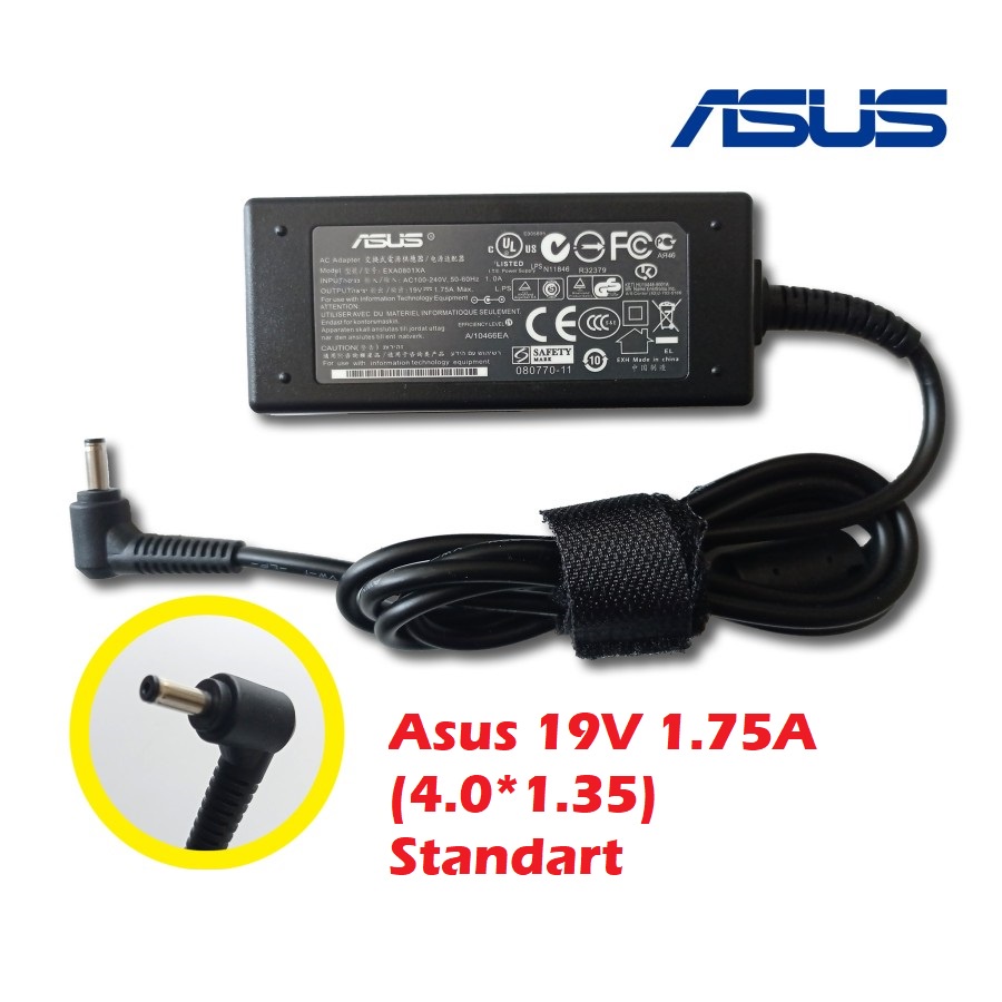 ORIGINAL ADAPTOR ASUS 19V 1.75A (4.0x1.35MM) X200 X200M X200MA X200CA X441N X441NA X441NC X441SA X541SA X541SC E203M E203MA E203MAH X201 X202 X210 ORIGINAL