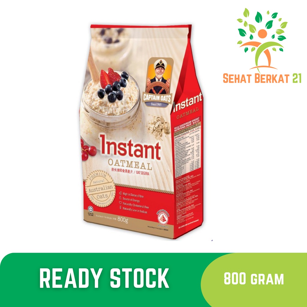 

CAPTAIN OAT INSTANT COOK OATMEAL POUCH 800GR