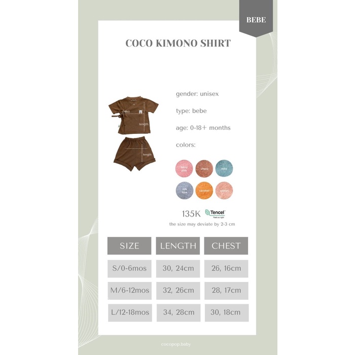 COCO POP KIMONO SHIRT Baju Polos Kaos Katun Tencel Modal