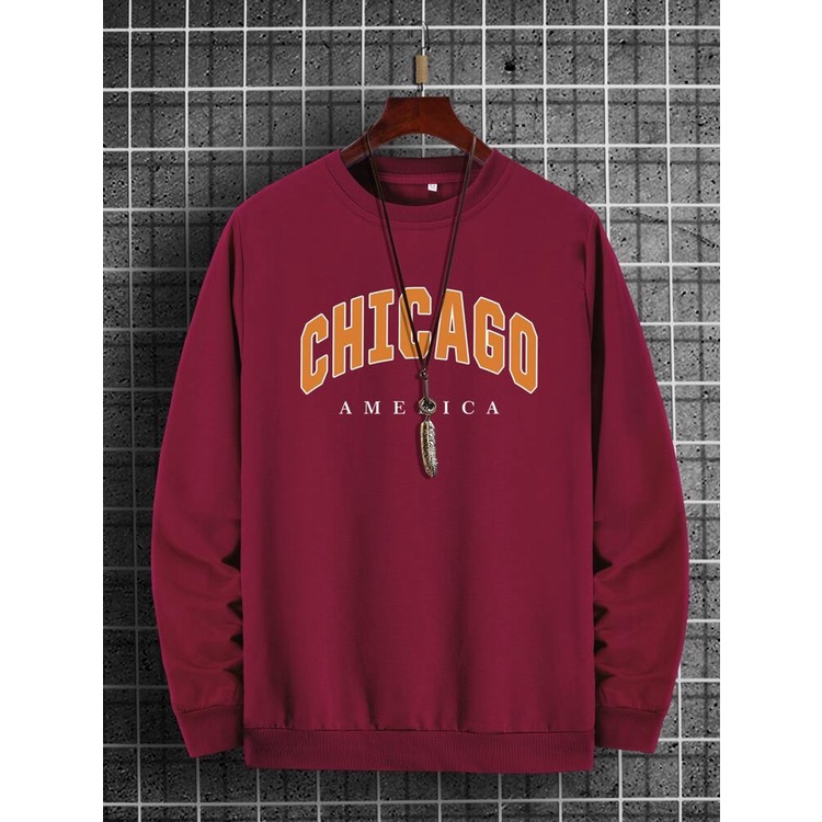 CHICAGO AMRIK Sweatshirt Basic II Sweater Crewneck Print DTF II Sz M - XL Anak &amp; Dewasa ( Pria &amp; Wanita )