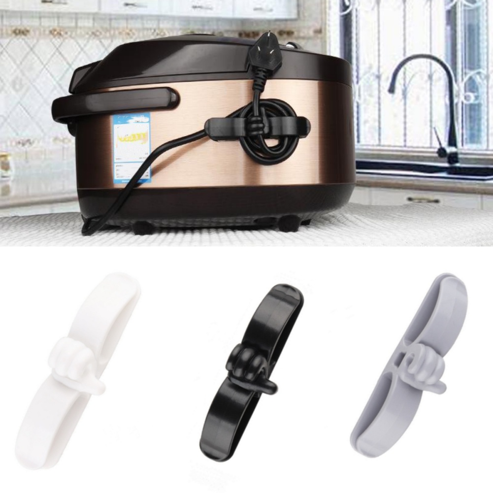 Pembungkus Kabel Penyimpanan Dapur Cable Wire Winder Cable Management Clip Untuk Air Fryer Peralatan Dapur Cord Organizer