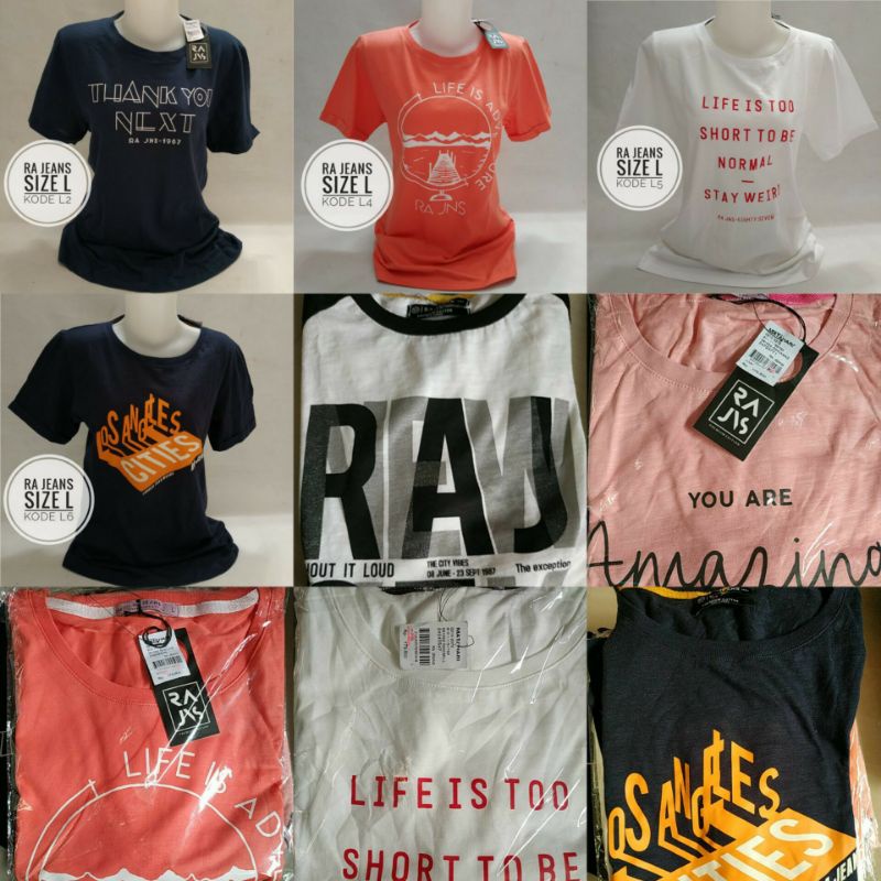 Label Rp 179.900 kaos wanita merk RA Jeans size L