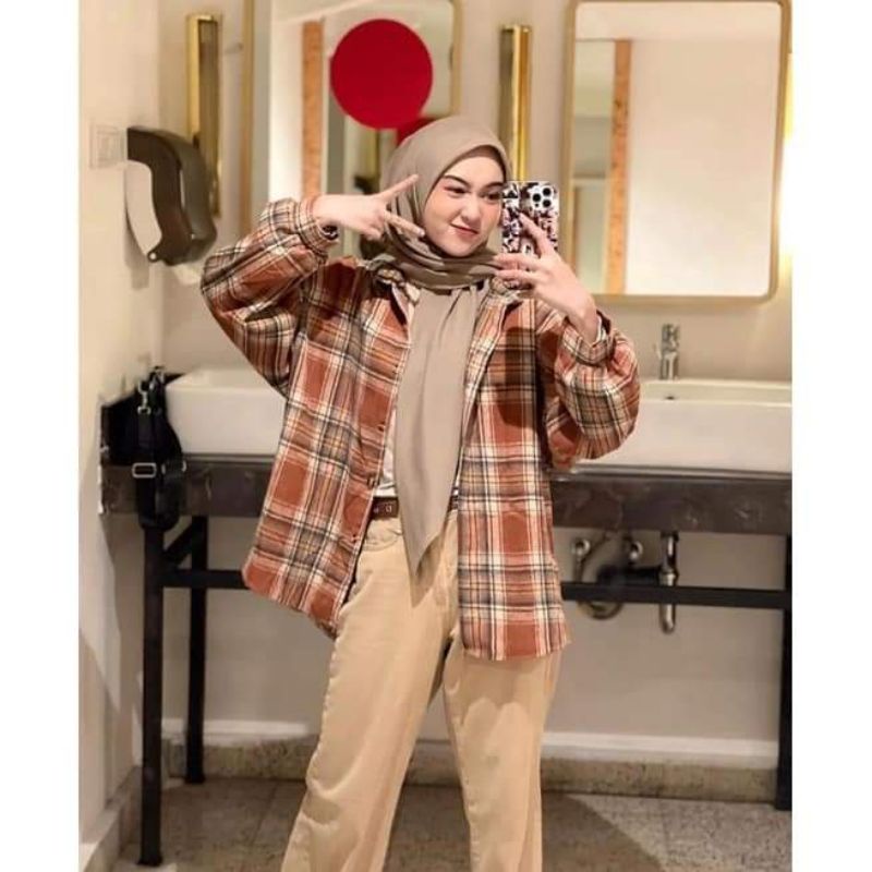 kemeja flanel lengan panjang remaja bestseller-1