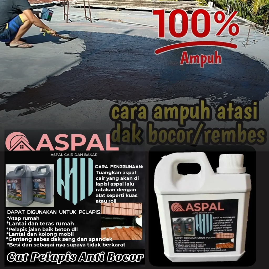 Jual Cat Anti Bocor Waterproof Atap Dak Beton Lantai Keramik Genteng Aspal Cair 1 Kg Shopee 7004