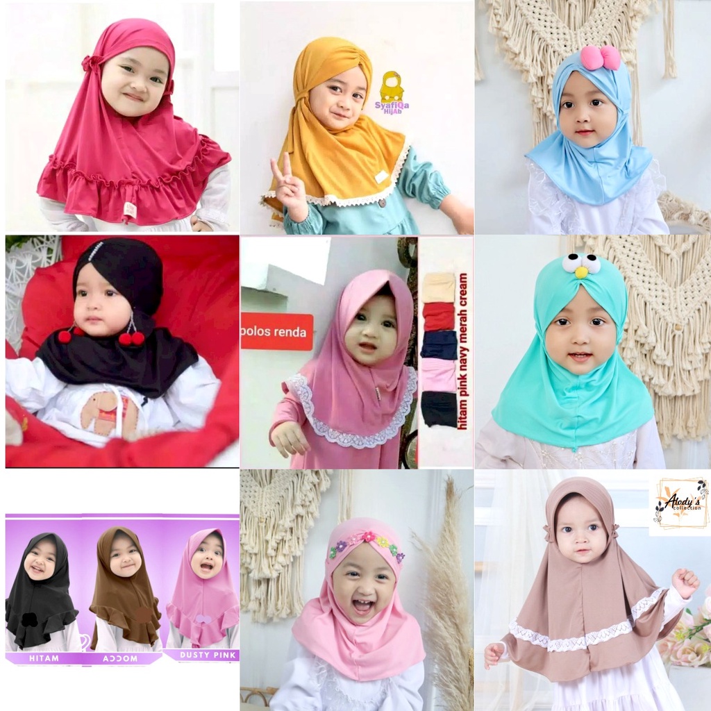 Paket Jilbab Bayi 60 Ribu Dapat 5pcs / Alody's Collection