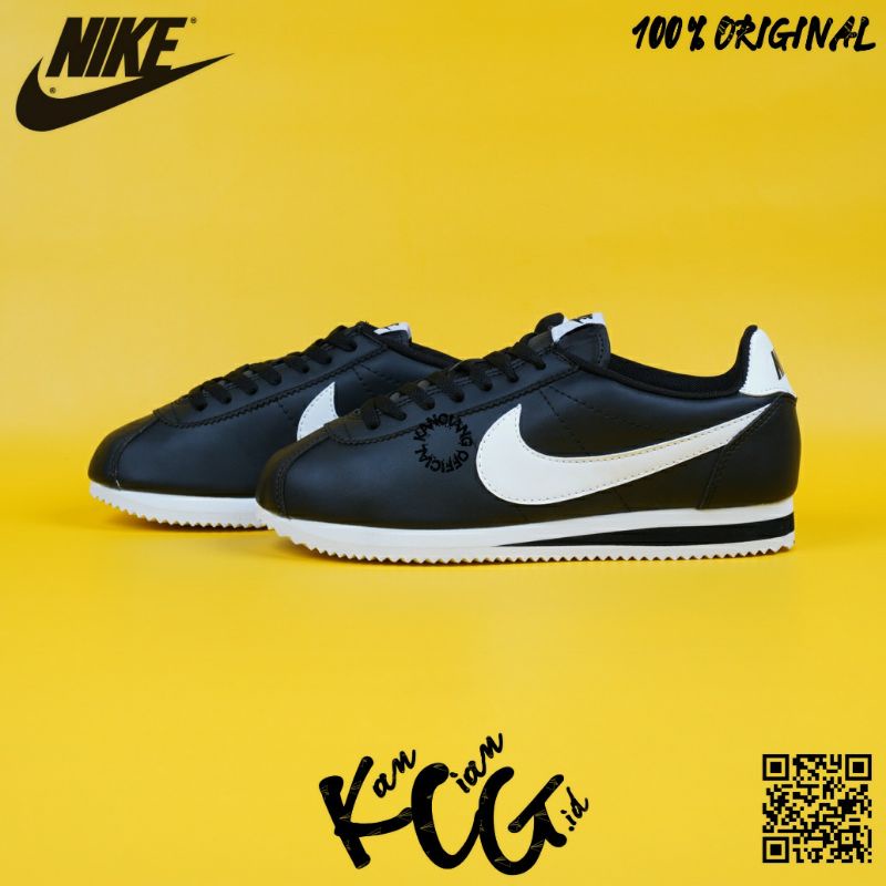 Sneakers Original Made In Indonesia 100% Cortez Classic Black White Original Bnib