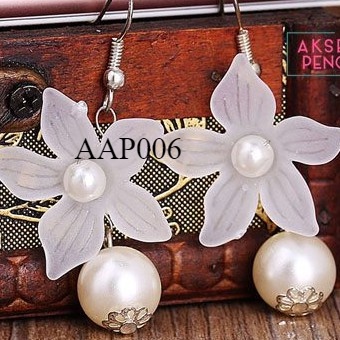 [PRODUK FAVORIT] AKSESORIS ANTING PESTA PERHIASAN PENGANTIN PUTIH SILVER AAP006