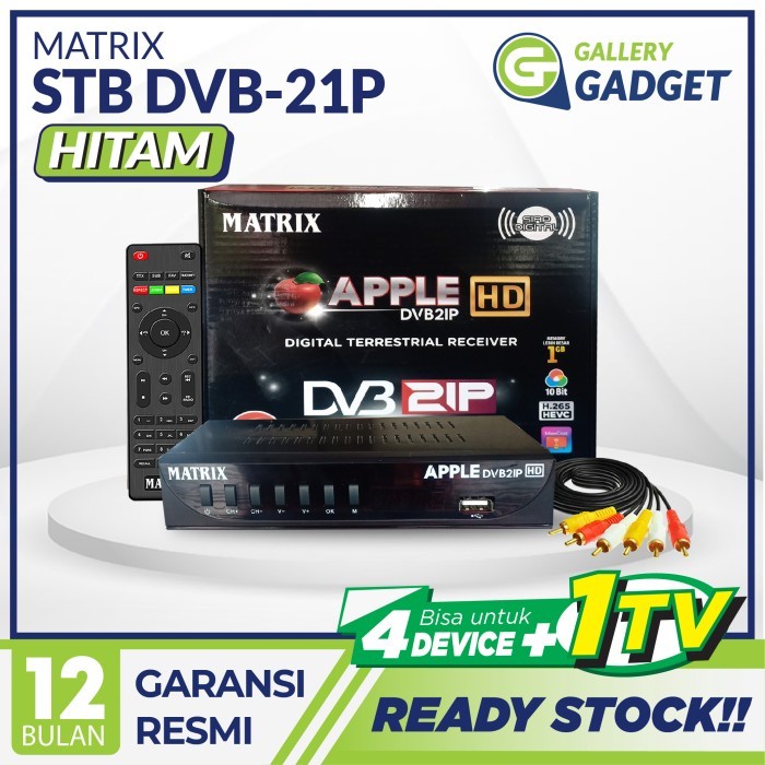 Set Top Box Matrix Apple DVB2IP STB Antena TV Digital Wifi Hitam TERLENGKAP