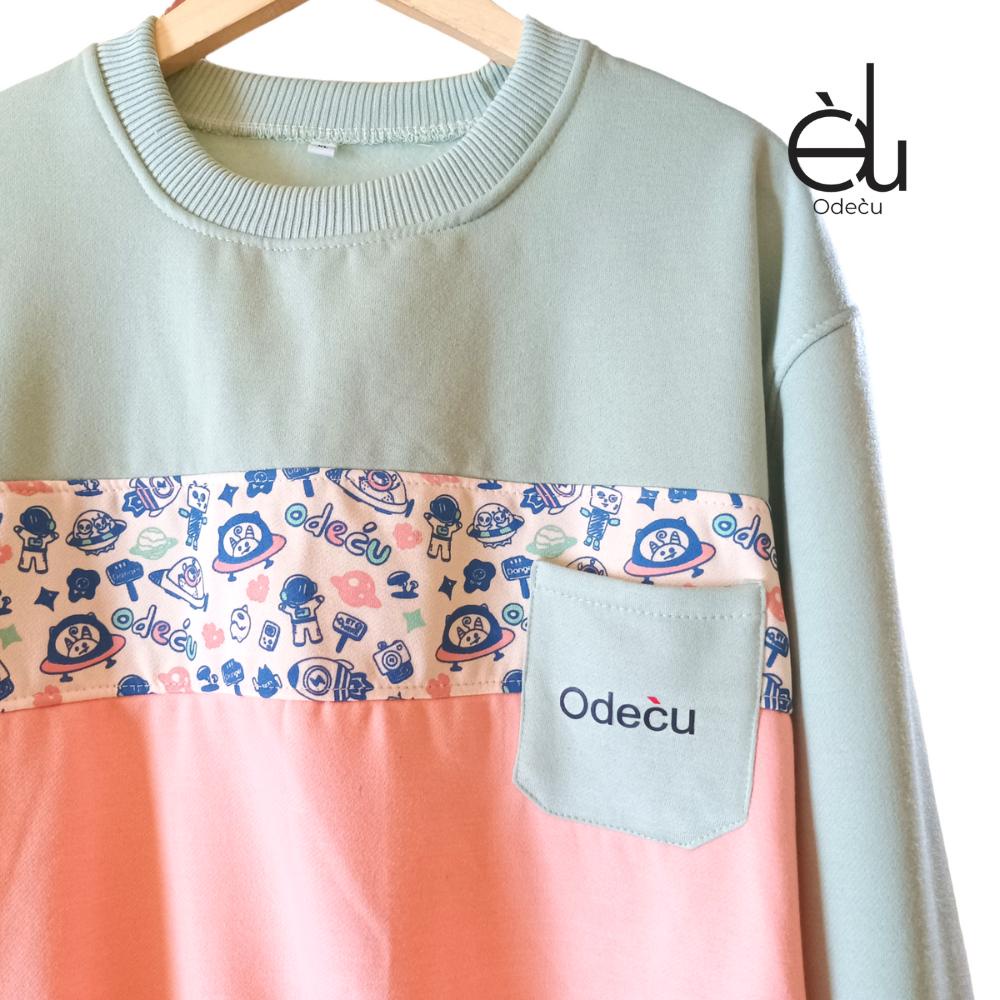 ODECU PREMIUM CREWNECK MINT VANILLA PEACH MVP SWEATER PRIA WANITA