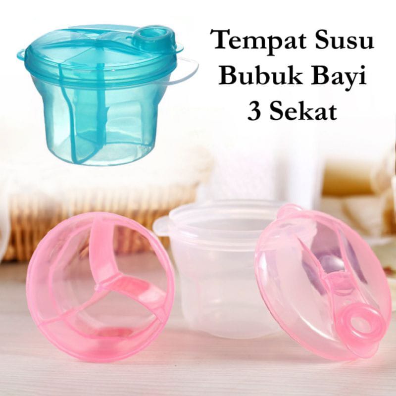 TEMPAT SUSU BUBUK BAYI 3 SEKAT / KOTAK PENYIMPANANSUSU TREVELLING