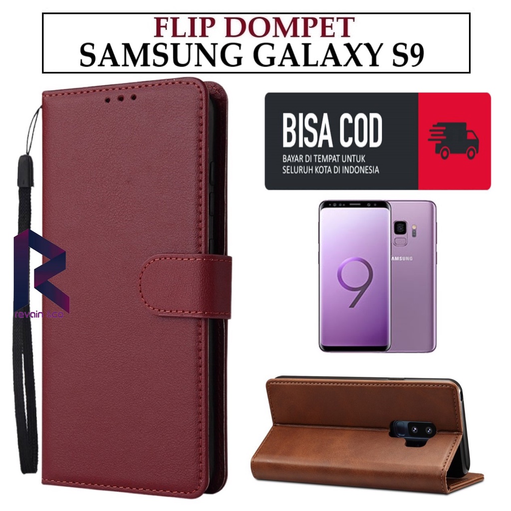 CASE SAMSUNG GALAXY S9 FLIP WALLET LEATHER KULIT PREMIUM SARUNG BUKA TUTUP KESING HP FLIP CASE SAMSUNG GALAXY S9