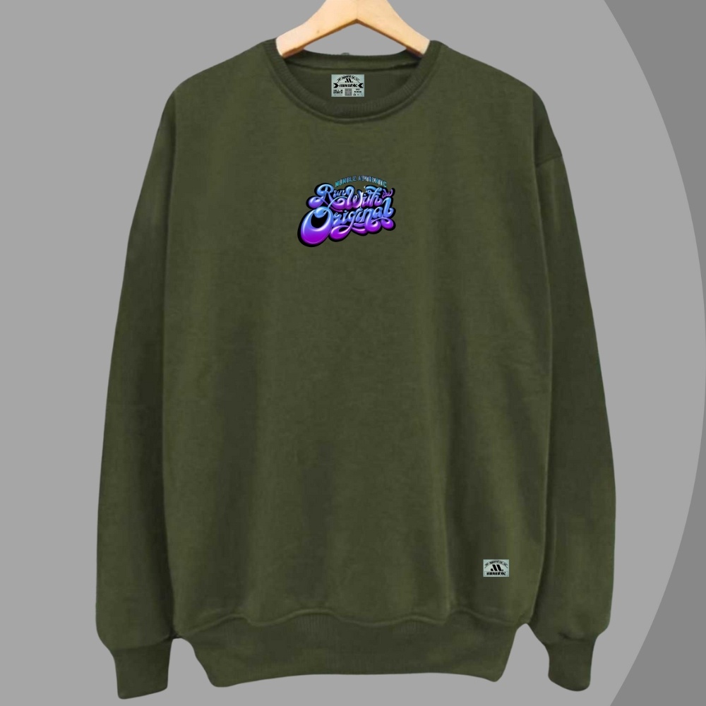 Crewneck Oblong Pria Lengan Panjang Sweater Oversize Sablon Grafity Suiter Coeok S M L XL XXL