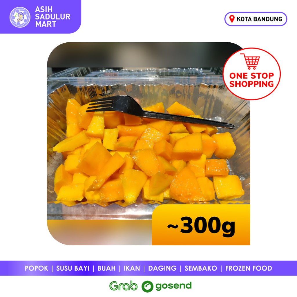 Buah Mangga Potong 300gr Promo Grab Gosend Bandung