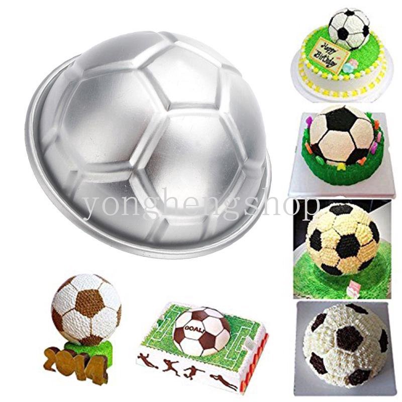 2 Pcs/set 3D Football Shaped Cetakan Kue Bola Sepak Bola Sphere Puding Cetakan Coklat Pan Dekorasi Kue Dapur DIY Pastry Baking Tool