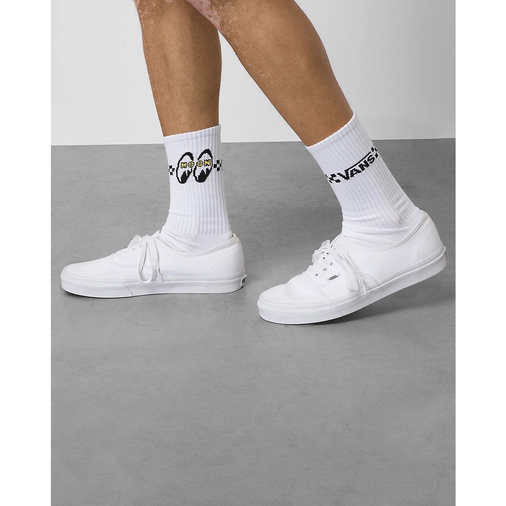 KAOS KAKI VANS OFF THE WALL | MOON EYES CREW WHITE ( 11 )