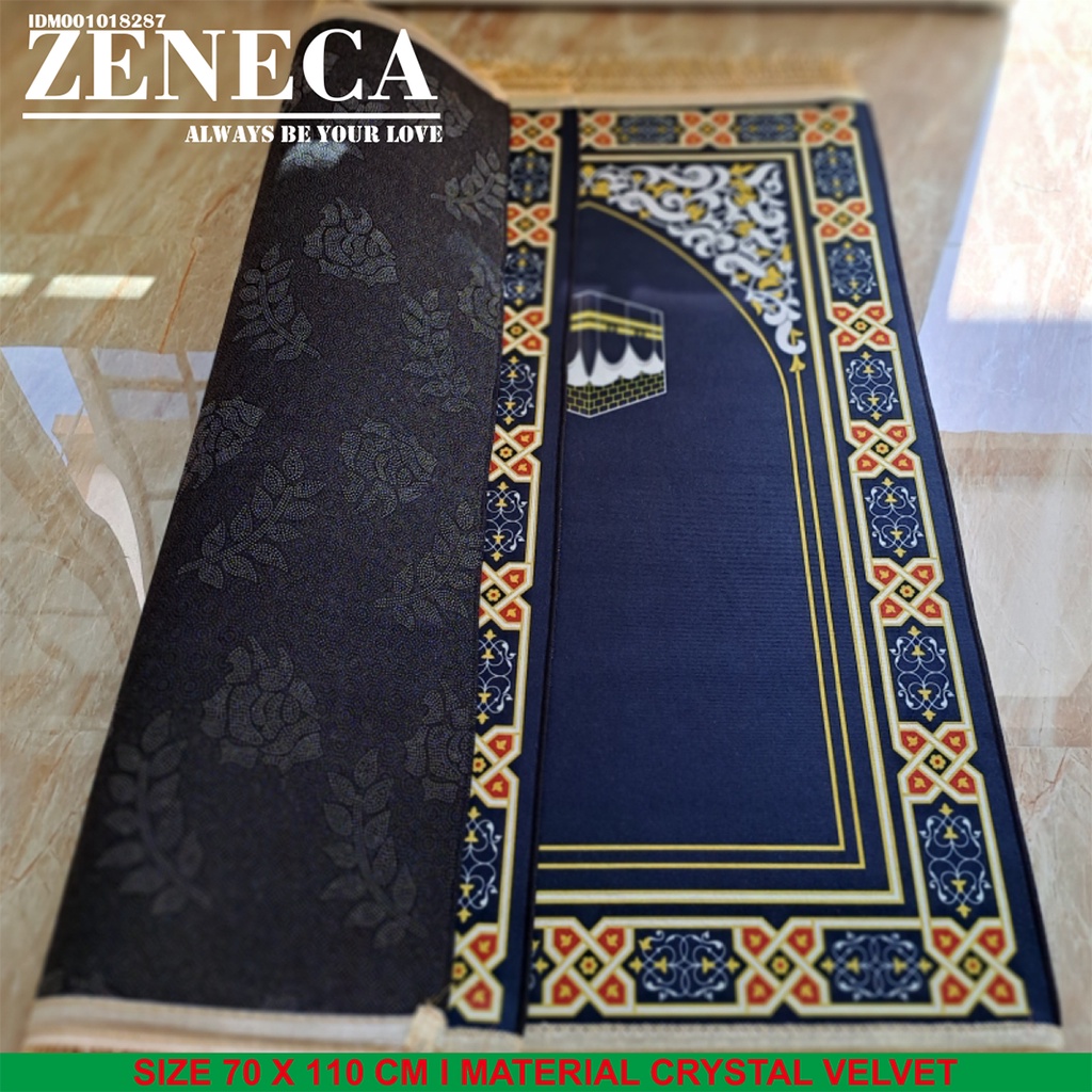 Zeneca Sajadah Turki Premium Motif Print 3D Bahan Crystal Velvet Ukuran 70x110 Cm