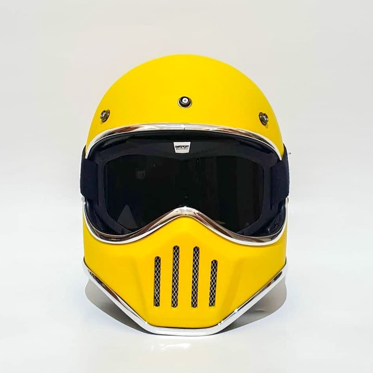 HELM CAKIL CUSTOM WARNA KUNING DOFF