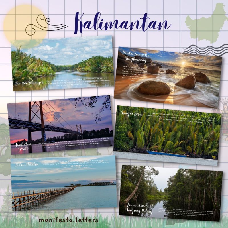 

Postcard Long Kalimantan | Kartu Pos Taman Nasional Tanjung Puting | National Park | Berau | Maratua | Sekonyer | Barito