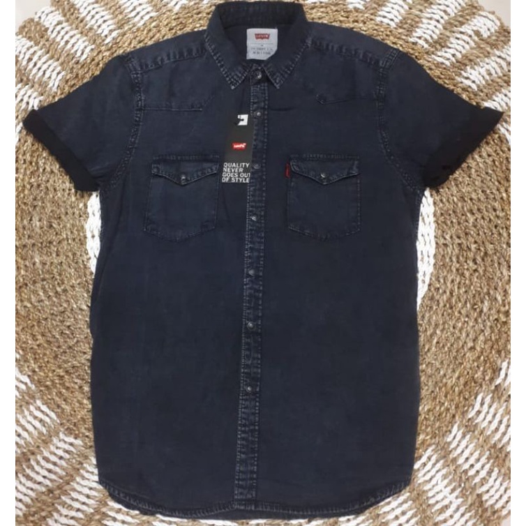 Kemeja Denim Pria Kemeja Denim Pendek Kemeja Pria