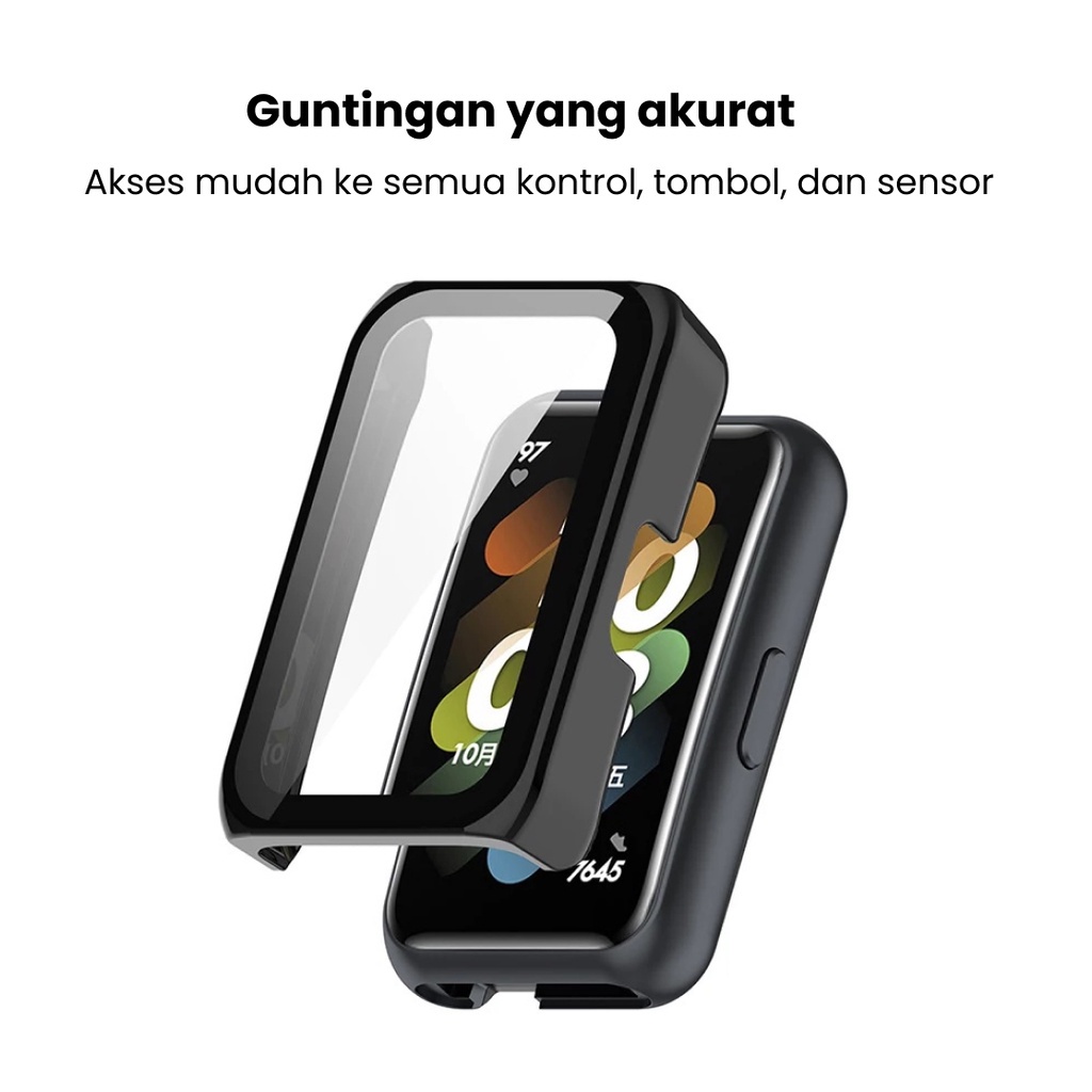 2 in  1 Pelindung Layar Pelindung Case Huawei Band 6 7 / Honor Band 6 Hard Full Cover