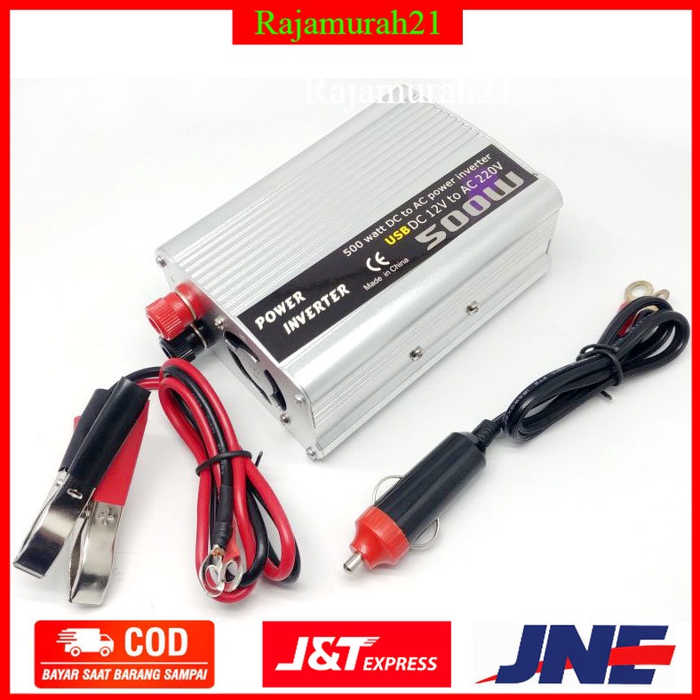 DOXIN Car Power Inverter DC 12V to AC 220V 500W - Silver - OMCI04SV