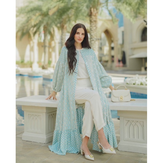 BENANG JARUM - Ziana Maxi Dress in Blue - BS BUTTONSCARVES