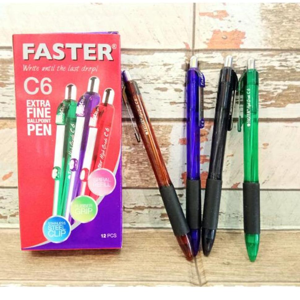 

✪Seller❁ 87BRJ Pulpen Faster C6 (12 pcs) 57 Bestseller