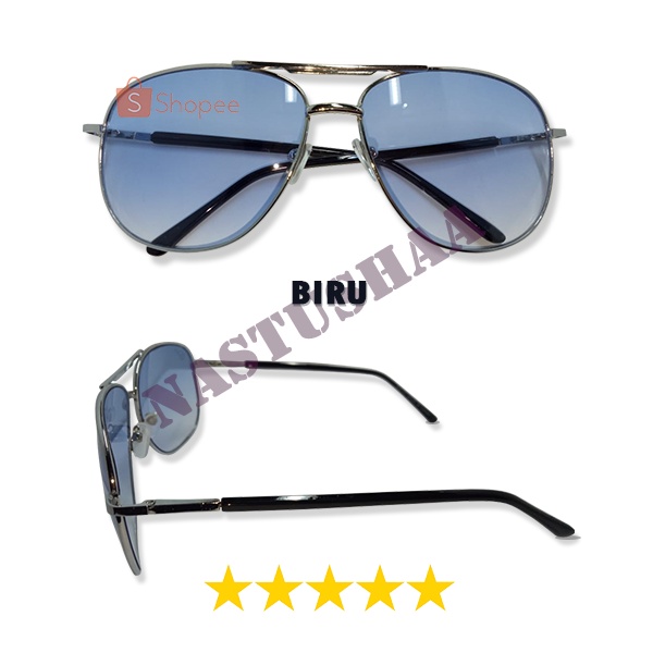 Kacamata Fashion Aviator Anti UV Protection Bingkai Besi Kacamata Gaya Sunglasses Retro Klasik Unisex