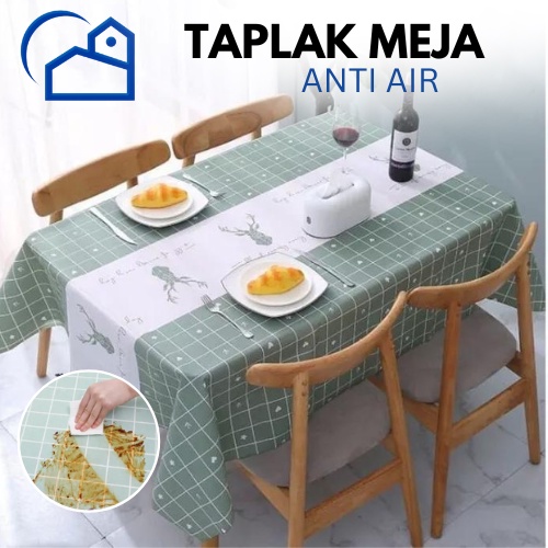 Taplak Meja Makan Waterproof Anti Air Cover Bahan Peva Dekorasi