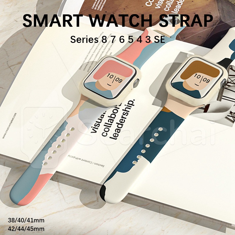 Morandi Smart Watch Silicone Strap 38mm 40mm 42mm 44mm iWatch Series SE 6/5/4/6/2/1 Tali jam