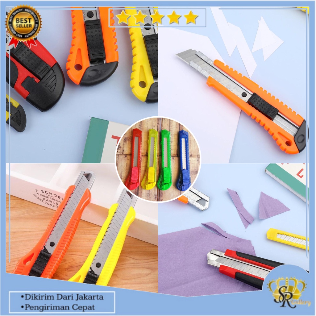 

Pisau Cutter Besar Kecil Sangat Amat Tajam Dan Pegangan Enak Pisau Pemotong SR