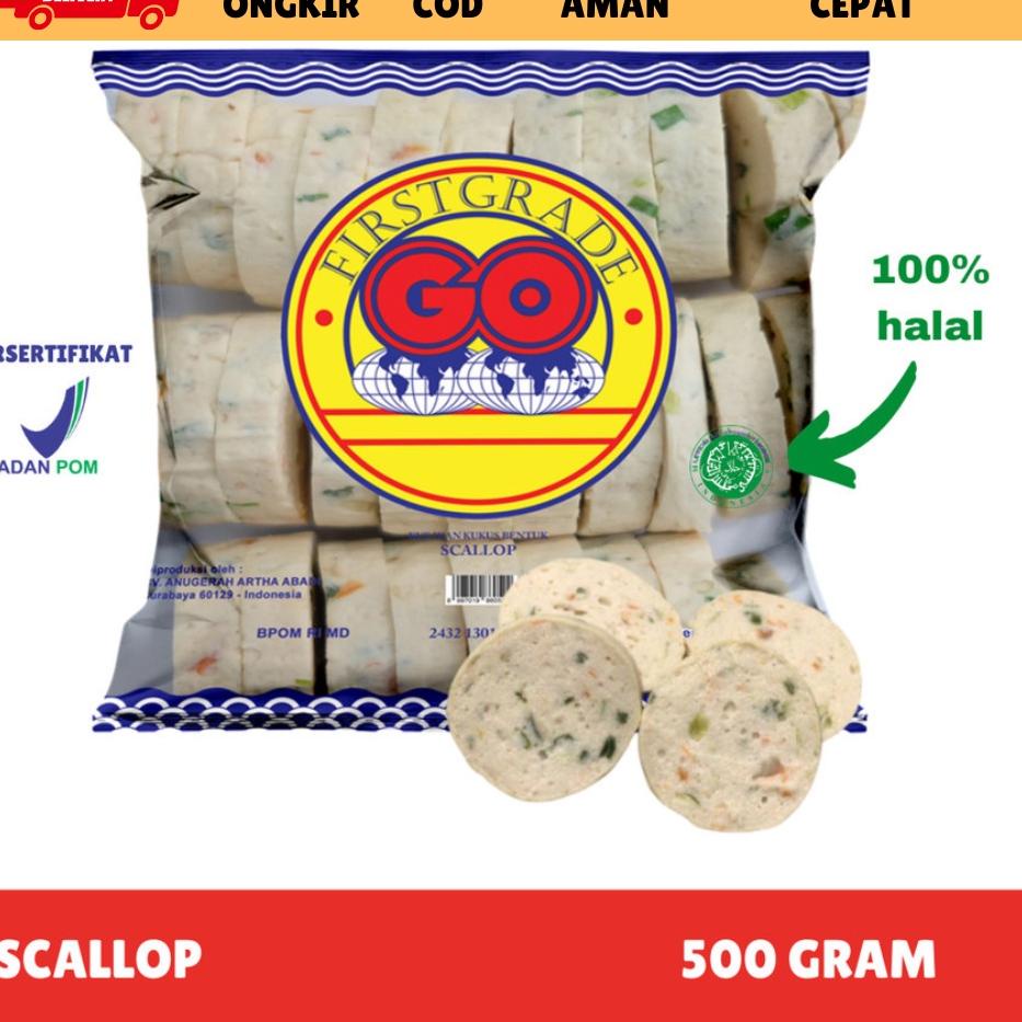 

Ready Stok [FROZEN FOOD GO] SCALLOP / SCALLOB IKAN ISI 40 (500GR) MAKANAN INSTAN BAKSO|SOSIS|NUGGET BPOM HALAL