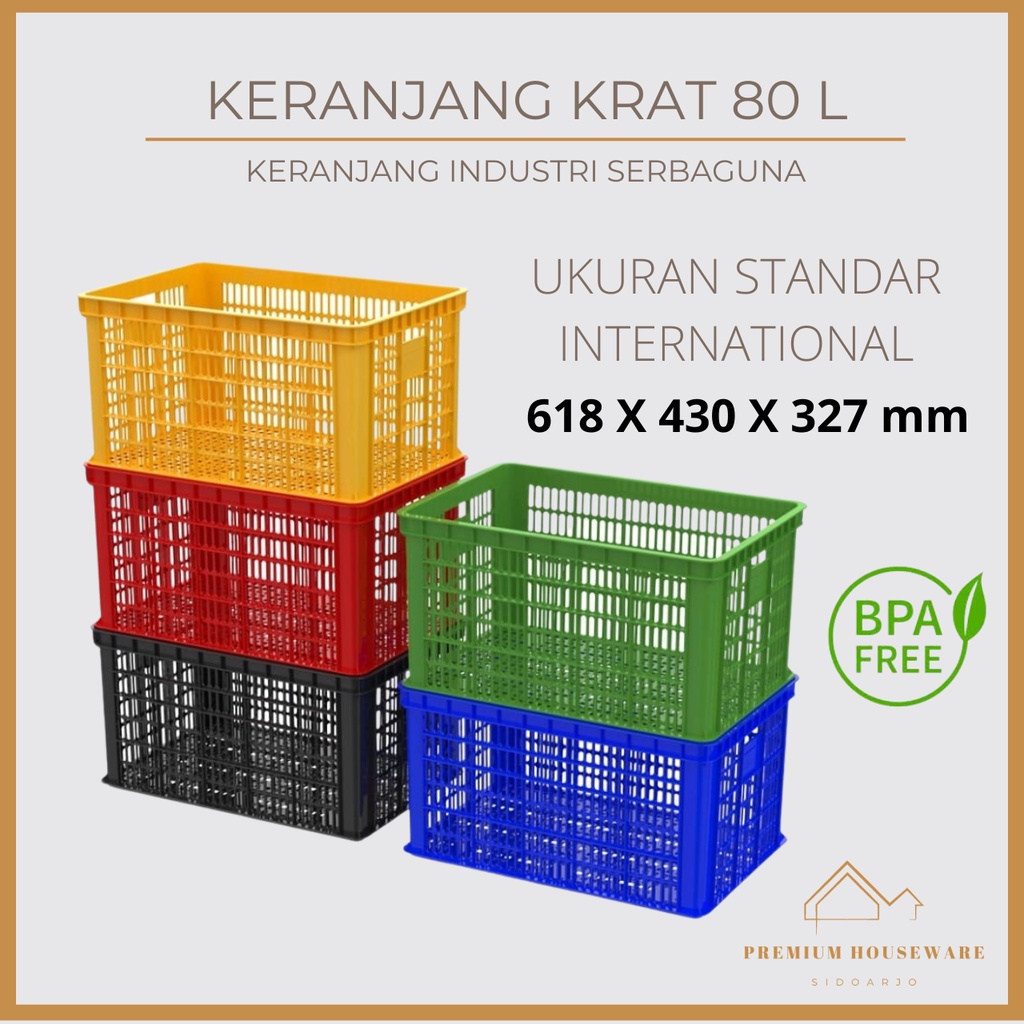 KERANJANG KRAT INDUSTRI KRAT 80L BESAR BAHAN ORI TEBAL TERMURAH BY PREMIUM HOUSEWARE