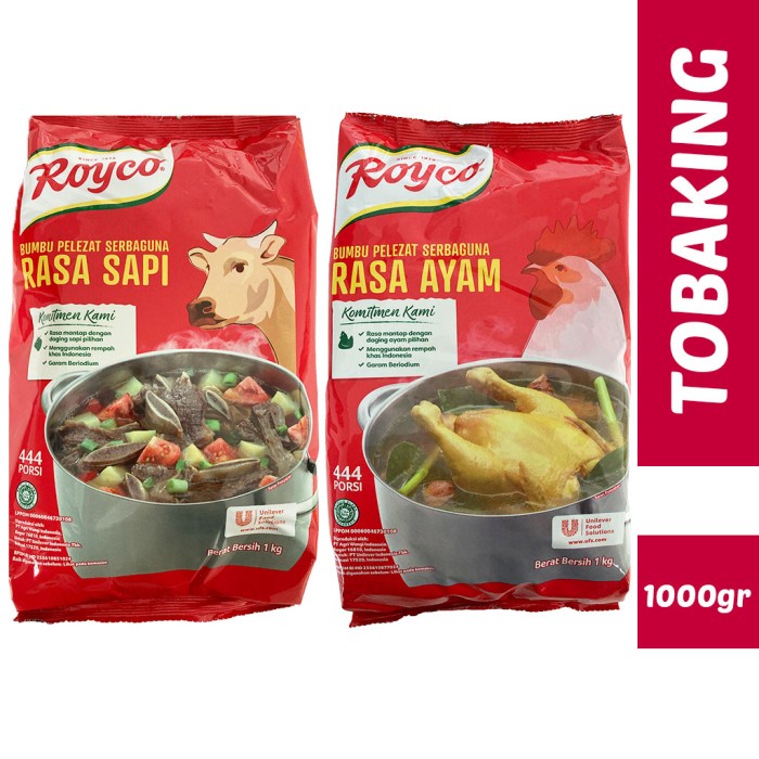 

ROYCO Ayam Sapi 1 kg Kaldu Bumbu Pelezat Beef Chicken Stock