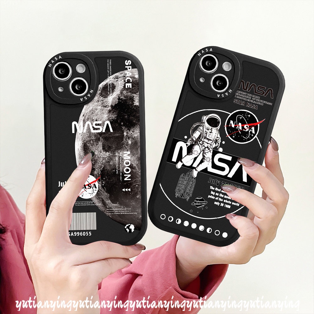 Casing NASA Merk Trendy Oppo A15 A17 A5s A77s A55 A57 A16 A54 A12 A96 A76 A95 A17K A16K A74 A16E A3S A94 A1K A9 A5 A31 A15s A7 A53 A92 Reno 5Z 87 7Z 5F 5 6 4 Case TPU Lembut A36