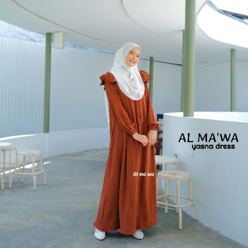 Gamis cringkle Daily, Simple crinkle kerah pita YASNA