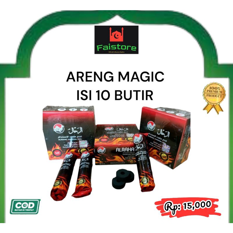 ARANG MAGIC isi 10 biji bara &amp; ARANG BATOK &amp; CAPITAN ARANG AL RAHAL