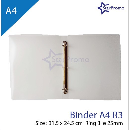 BINDER PLASTIK A4 RING 2 / 3 / 4 RING O 25MM TRANSLUCENT