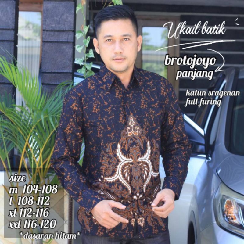 Kemeja Batik Pria Lengan Panjang Brotojoyo Lapis Furing Bahan Katun Halus Premium