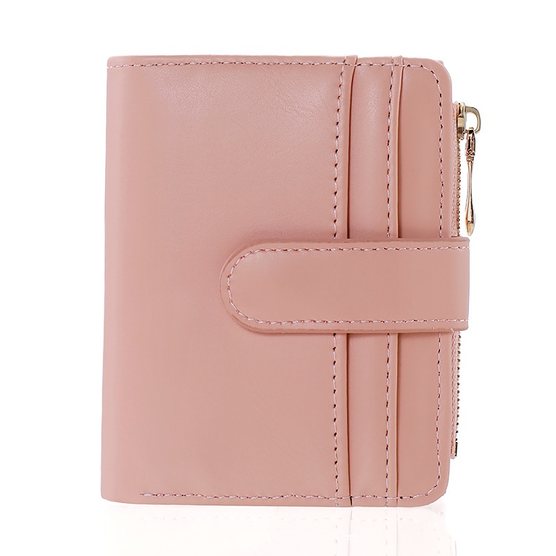 DOMPET LIPAT WANITA IMPORT MINI KULIT PINK FULVILA MURAH WA621P3 KOREA CEWEK KECIL SLOT KARTU RESLETING KOIN SIMPLE LUCU REMAJA KEKINIAN FASHION PREMIUM BRANDED